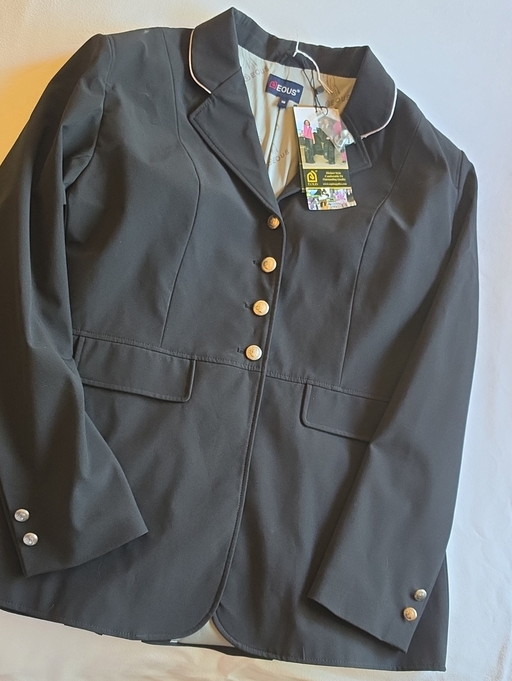 Women's Black Show Jacket with Contrast Piping